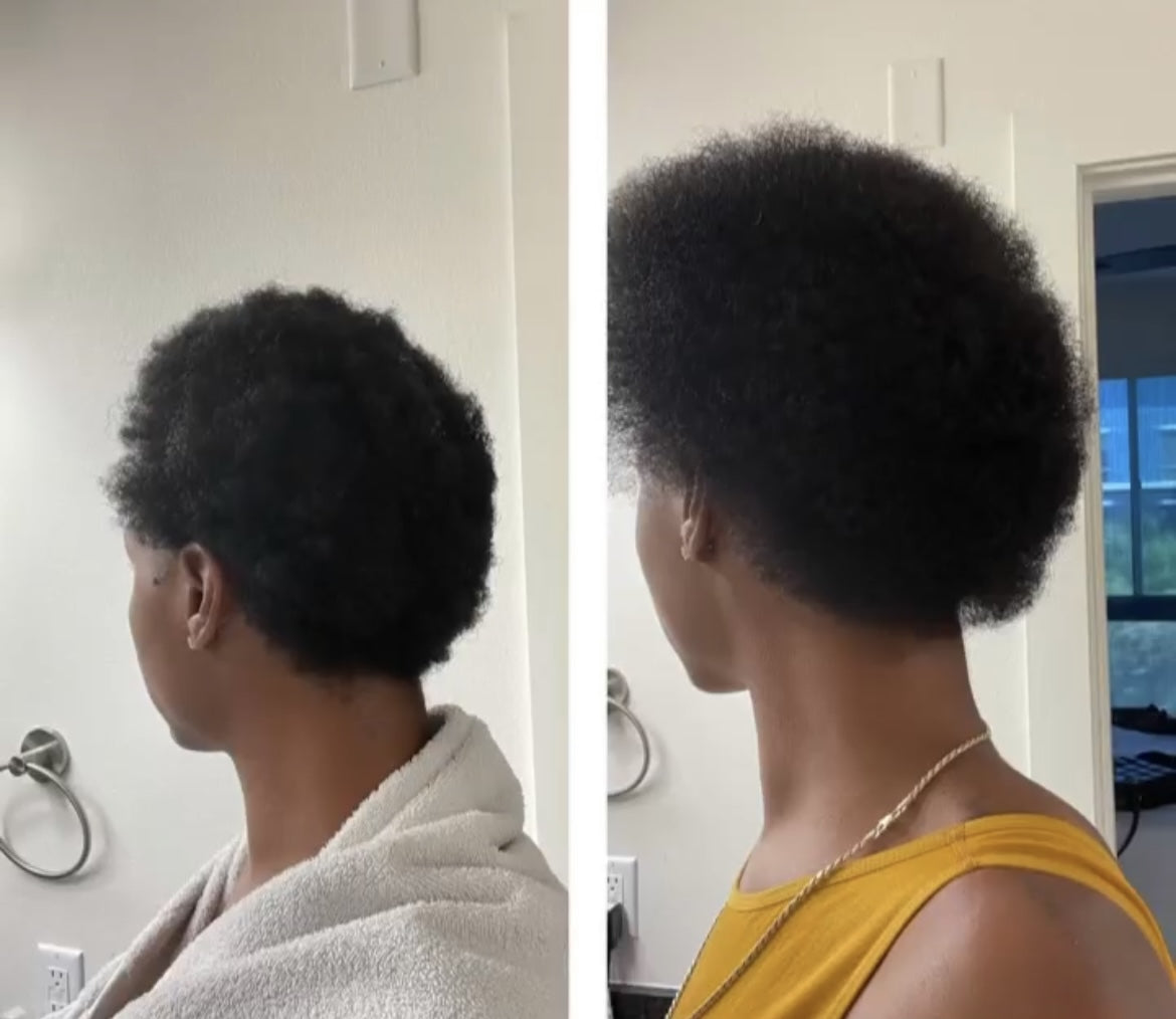 Before / after using Bur Bur hair oil
